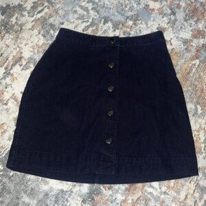 Navy Corduroy Skirt